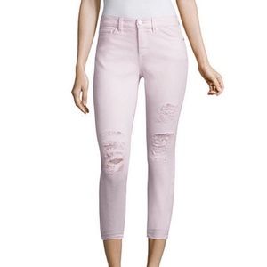 Plus size mint distressed jeans